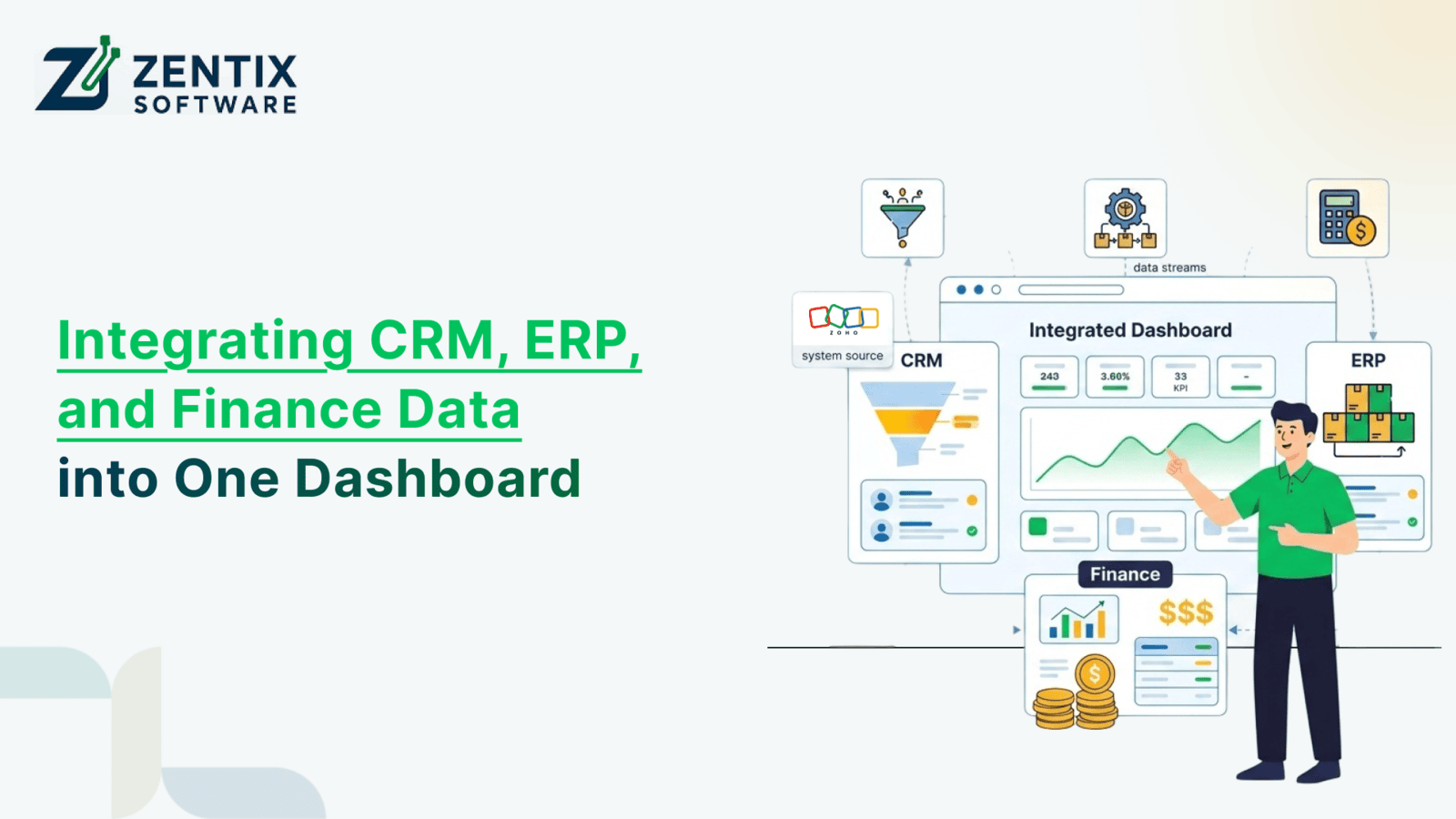 Integrating Zoho CRM, ERP, and Finance Data into One Dashboard
